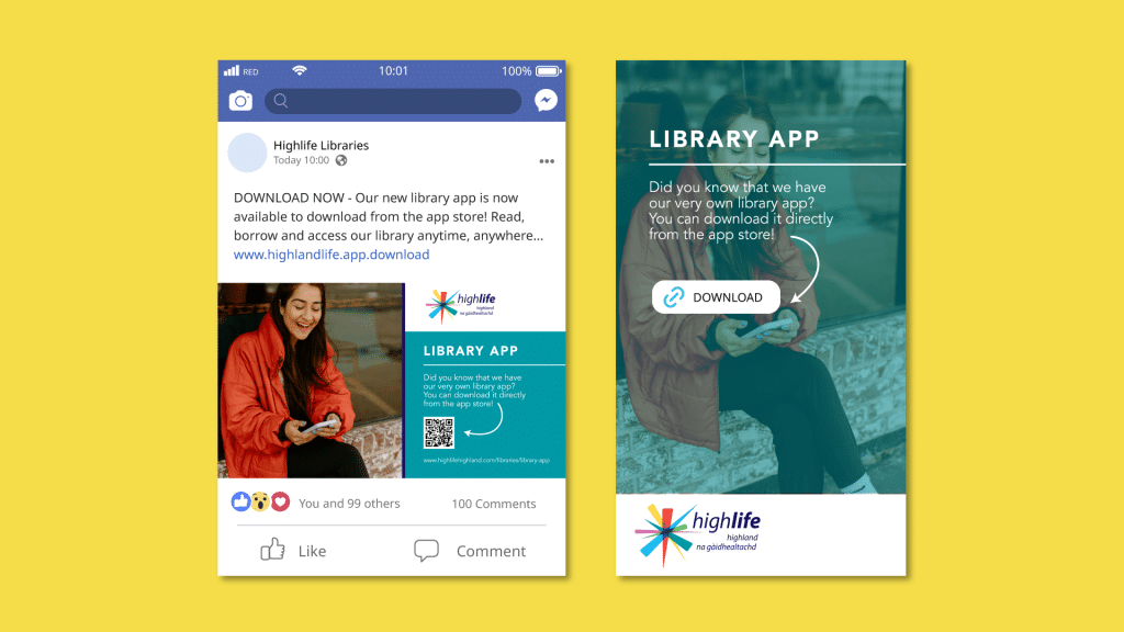 Free library app marketing materials- digital.